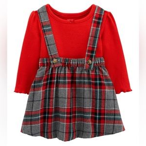 Carter's Baby Girl’s 2-Piece Holiday Plaid Jumper Set